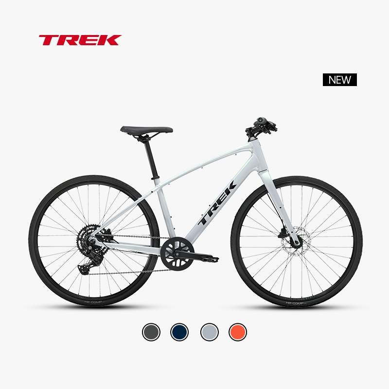 崔克（TREK）FX 2 轻量化液压碟刹内走线通勤多功能自行车平把公路车 珍珠灰色 门店提取 XL（身高186-197CM） 9速