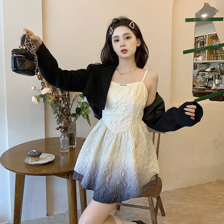 秋冬胖人大码设计感后背蝴蝶结西装外套上 黑色套装 2xl(110-130斤)