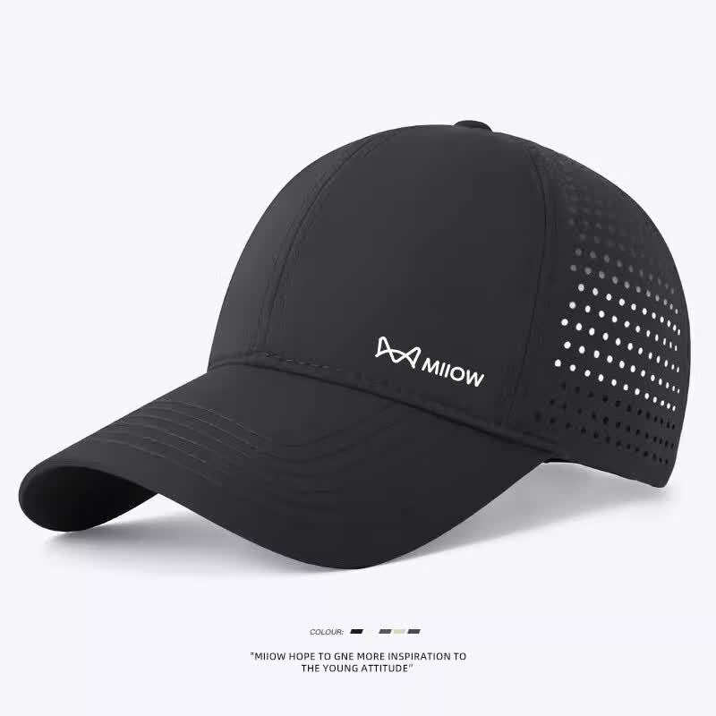 猫人帽子男鸭舌帽子夏韩版薄网眼透气速干男女防晒遮阳运动棒球帽 藏青色