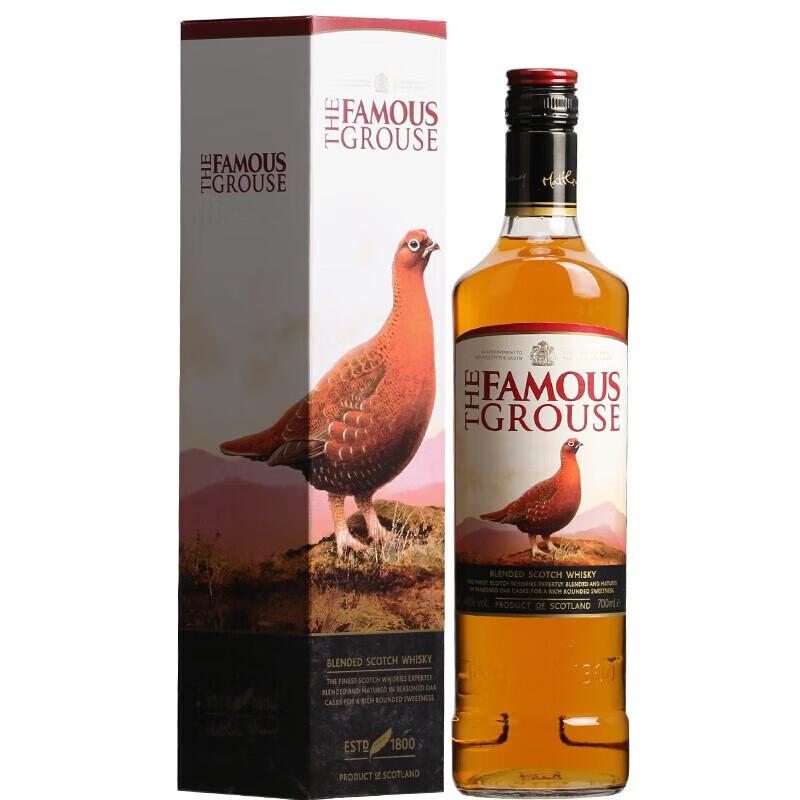 威雀Famous Grouse 威雀苏格兰威士忌 进口洋酒烈酒基酒 爱丁顿 威雀威士忌700ml