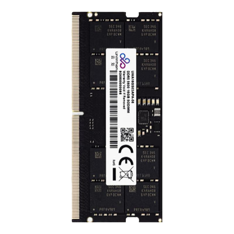 云彣 亦逍遥DDR5 16G /32G笔记本 5600MHz 内存条 流畅办公 国产大牌紫光国芯云彣 5600MHz 亦逍遥系列 16GB 1条