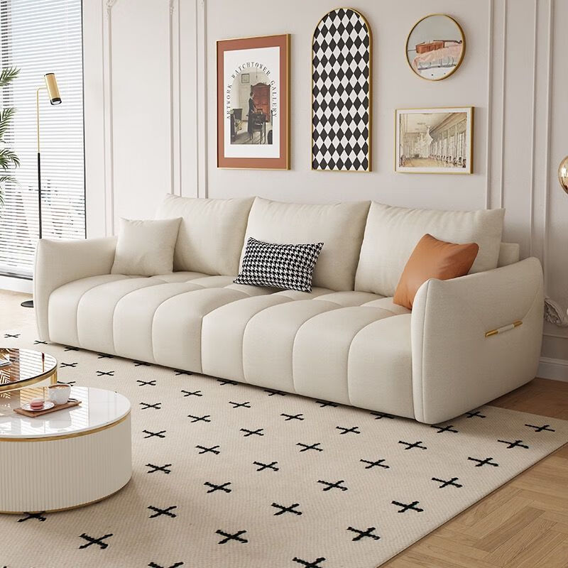 生态宜家沙发布艺客厅组合大小户型家用简约现代奶油风懒人免洗科技布