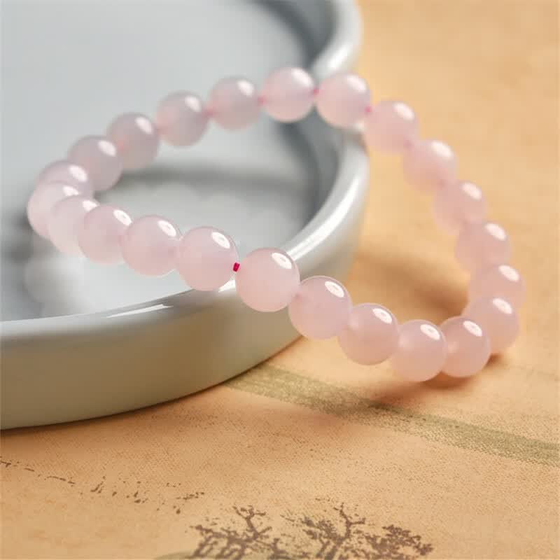 晶之雪藕粉和田玉手串女男青海料玉石串珠手镯珠子散珠玉串手链 珠经约8mm