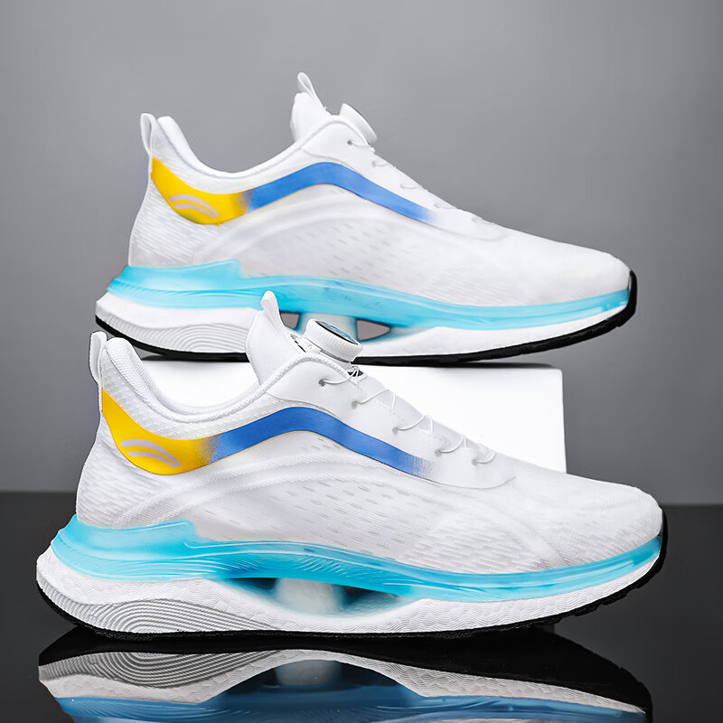 京蝌蝌网面鞋男旋转纽扣男鞋夏季冰丝网面透气休闲跑步运动鞋男款轻便