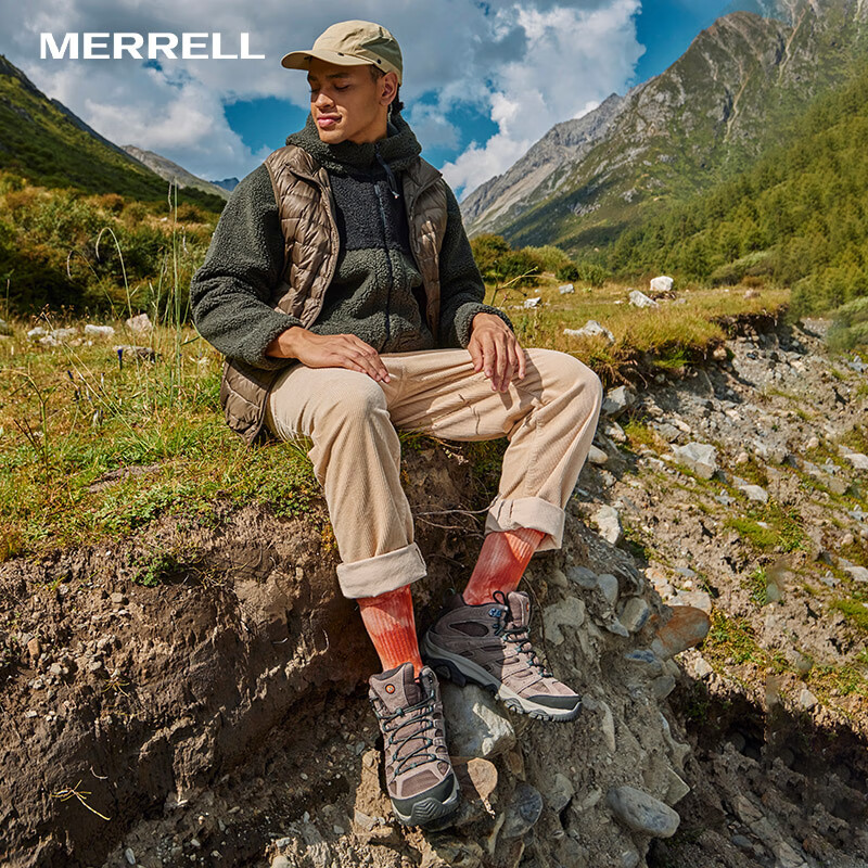迈乐（Merrell）【上新】户外徒步鞋男女款MOAB3MID WP中帮防水透气防滑登山鞋 J035837棕色（男款） 42