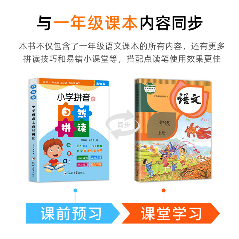 起跑点拼音点读笔小学拼音拼读大全幼小衔接拼读训练识字神器小学1-6年级必背古诗文小初高英语高分作文 自然拼读1本（拼音基础知识）