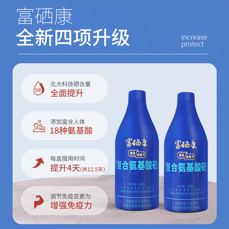 富硒康氨基酸硒口服液增强免疫力中老年营养品有机硒礼盒送父母礼品 【送长辈礼品礼盒】 250ml*2瓶 （2盒装）