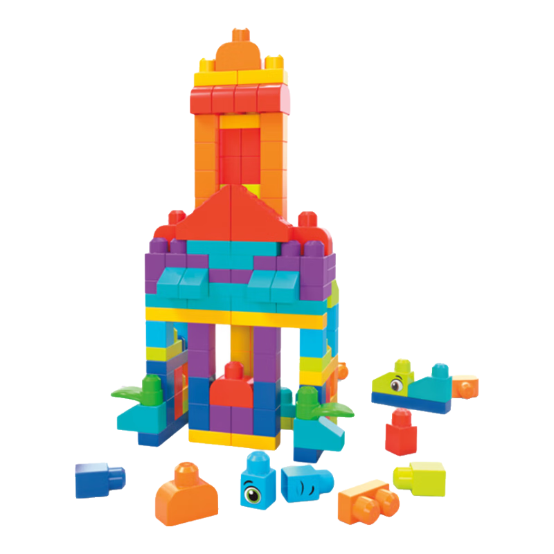 費(fèi)雪（Fisher-Price）積木美高拼搭大顆粒防吞咽創(chuàng)意拼裝早教啟蒙兒童玩具收納套裝禮物 大顆粒積木150片經(jīng)典套裝