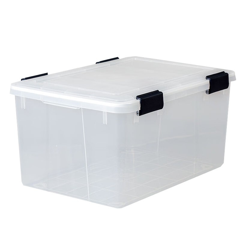 愛麗思(IRIS)密封箱相機單反防潮箱子相冊證書衣服收納箱儲蓄防潮防霉收納盒絲 透明【41L】53x37.5x27.5