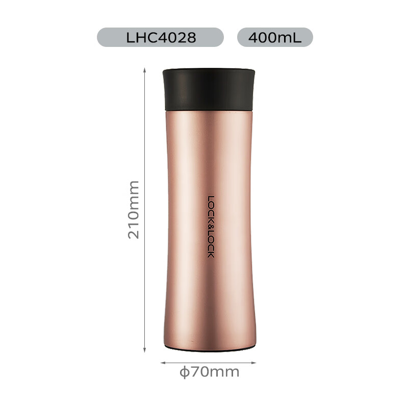 乐扣乐扣（LOCK&LOCK）掌心杯商务杯400ML保温杯水杯子茶杯 HC4028PG金色 400ml 400ML