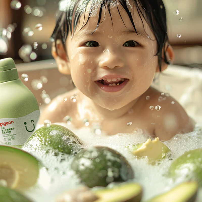 贝亲洗浴二合一 婴儿洗发水宝宝沐浴露新生儿洗浴2合1 牛油果植萃洗发 480ml*1瓶 -洗浴二合一