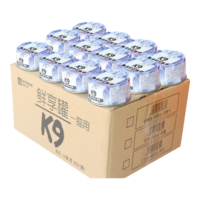 K9貓罐頭 貓咪零食幼貓成貓濕糧罐頭 鮭魚(yú)口味85g*48罐