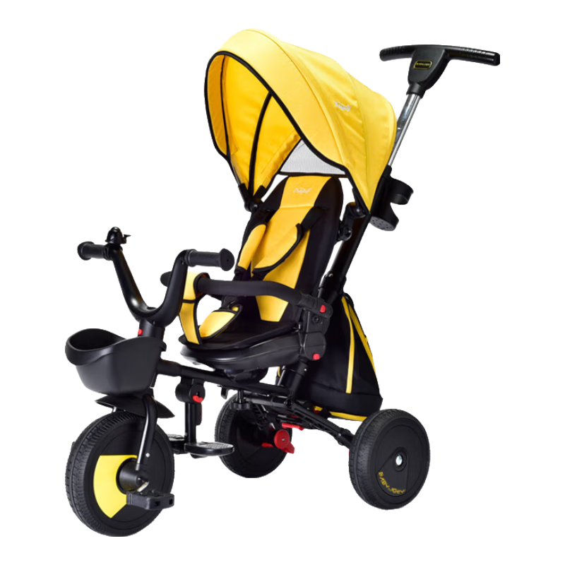 Babyjoey 英國兒童自行車(chē)遛娃三輪腳踏車(chē)折疊寶寶1-5歲手推車(chē)嬰兒車(chē)騎士 【航艦版】TT59 珍珠黃