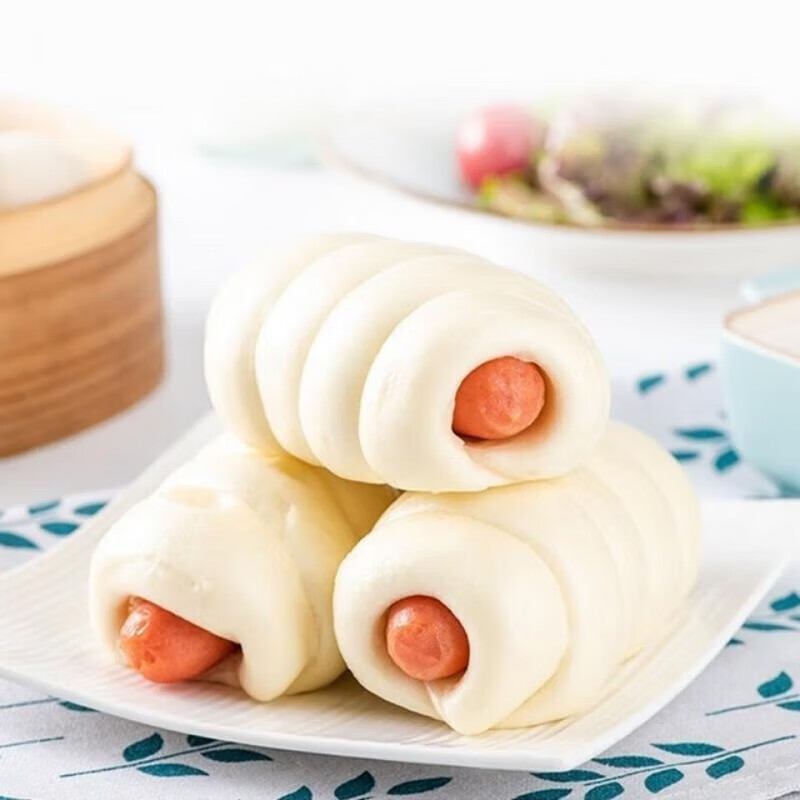 瑃蔻睿肠见面热狗馒头卷香肠花卷速冻儿童营养早餐速食包火腿肠卷