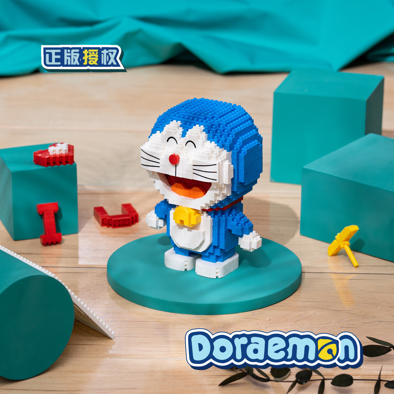 贝乐迪哆啦a梦积木高难度diy拼装3d立体叮当猫模型送男女孩节日礼物