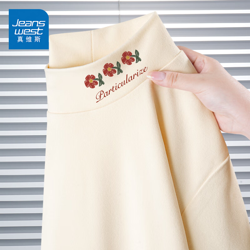 ��ά˹��JEANSWEST����ů�����Ů�����ﶬ���¿�����촿ɫ�����ڴ�����ĥ��Ů ��ɫ С����С�컨_K_����� M