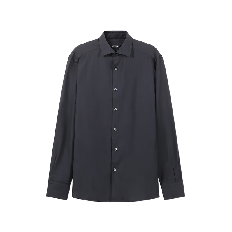 杰尼亞（Zegna）男士棉質(zhì)CASHCO長袖襯衫男裝禮物男 UCX44A6 SRF5 656 深藍(lán)色 M