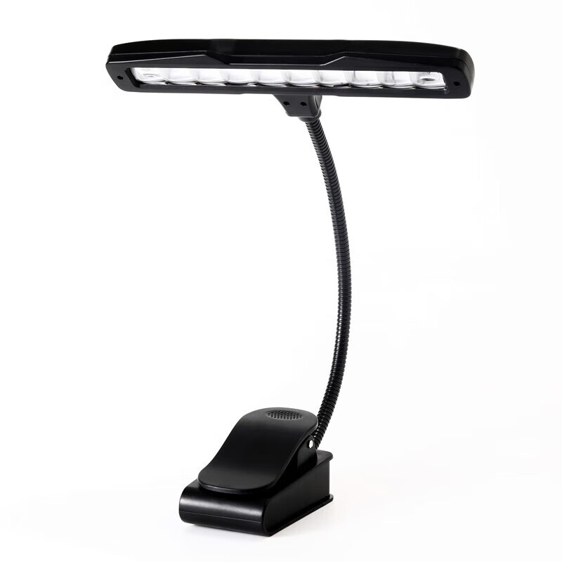 海江器乐谱架灯谱台琴谱灯钢琴灯led充电夹式吉他古筝乐谱架灯曲 黑色充电款10LED灯+送收纳袋