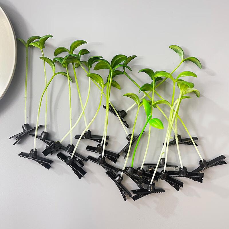 山头林村豆芽发夹创意新款清新可爱搞怪仿真立体小草儿童头上长草卖萌