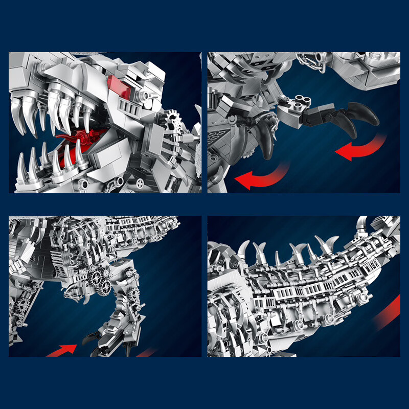 赟娅机械霸王龙恐龙积木侏罗纪暴虐高难度儿童拼装玩具生日礼物 机械【霸王龙】1766PCS