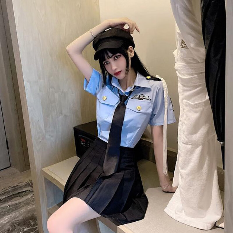 kmka空姐工作服气质时尚jk制服套装女夏季短袖职业装领带衬衣百褶裙两