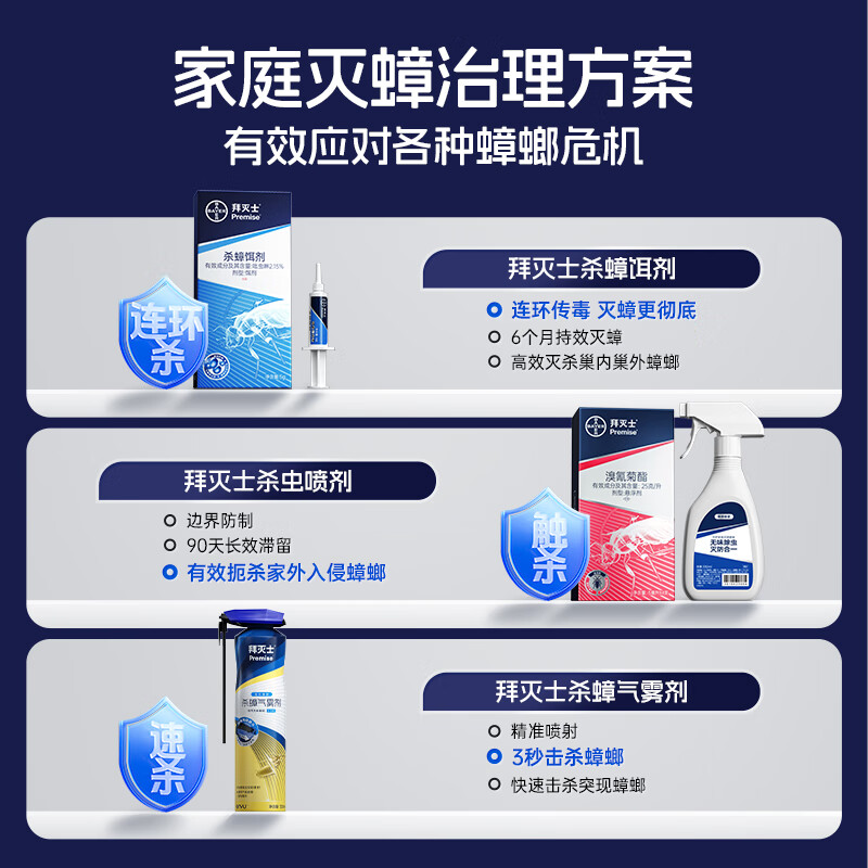 拜灭士杀虫剂蟑螂药喷雾杀蟑气雾剂非臭虫飞虫下水道家用灭蟑螂热门商品 【尝鲜速杀】杀虫剂单瓶装