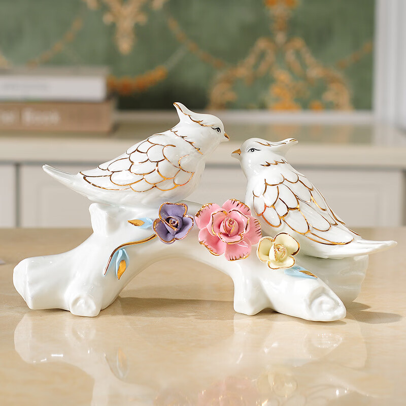 个个熊结婚礼物鸳鸯摆件一对卧室风水礼品创意实用姻缘小摆设家居装饰