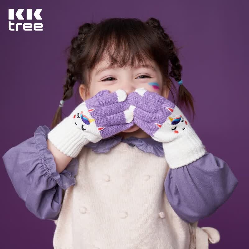 kocotreekk树儿童手套防滑春秋男童宝宝五指手套女孩冬季保暖卡通可爱针织怎么样,好用不?