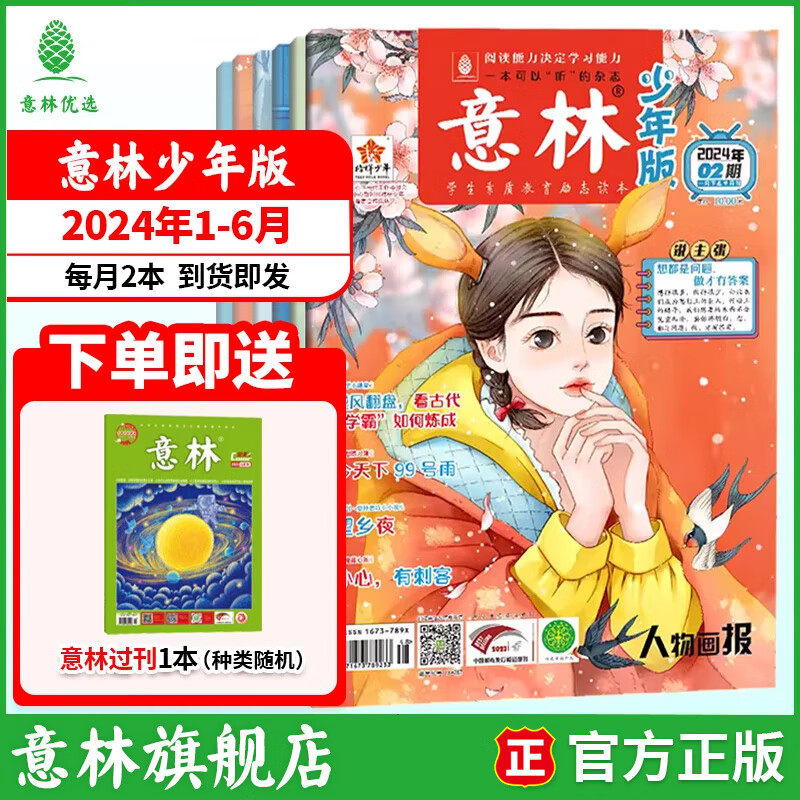意林少年版2025期刊订阅杂志2024年1-12月全年订阅小学生课外阅读与积累下单送帆布袋图书 【现货期刊】意林少年版24年1-6月（12本）