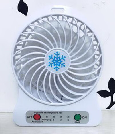 【严选百货】雪花芭蕉小电风扇便携式USB电池可充电 白色 风扇（不带电池
