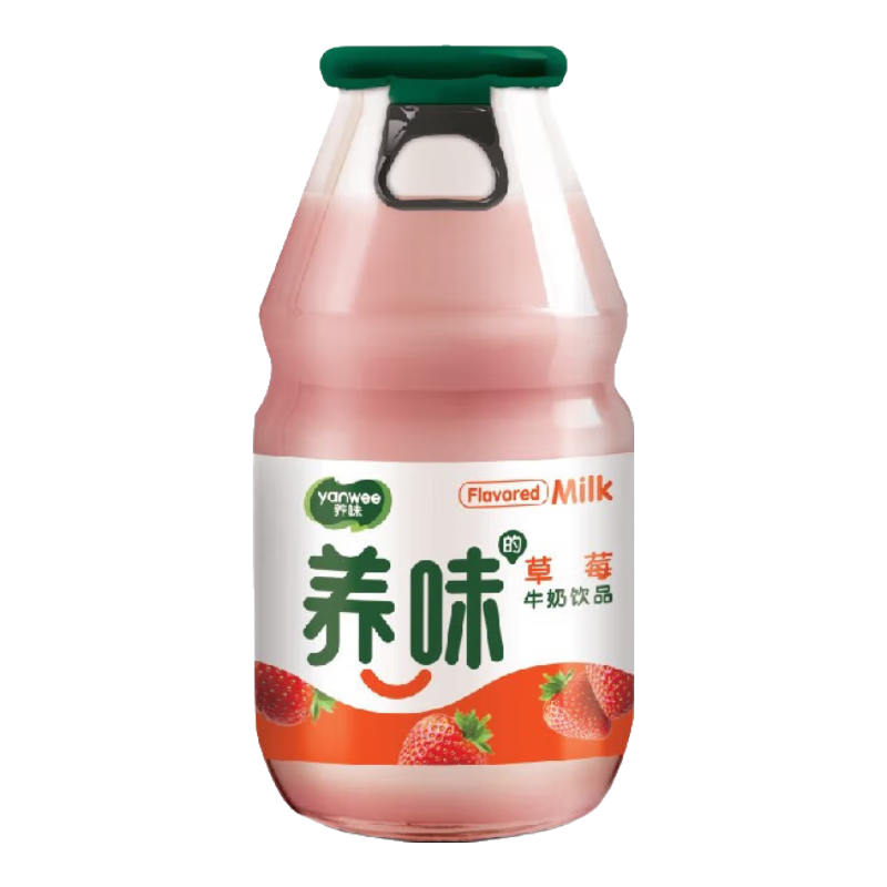 養(yǎng)味（yanwee） 養(yǎng)味網(wǎng)紅學(xué)生早餐果味奶多種口味220g/瓶冷熱皆宜 草莓味 6瓶