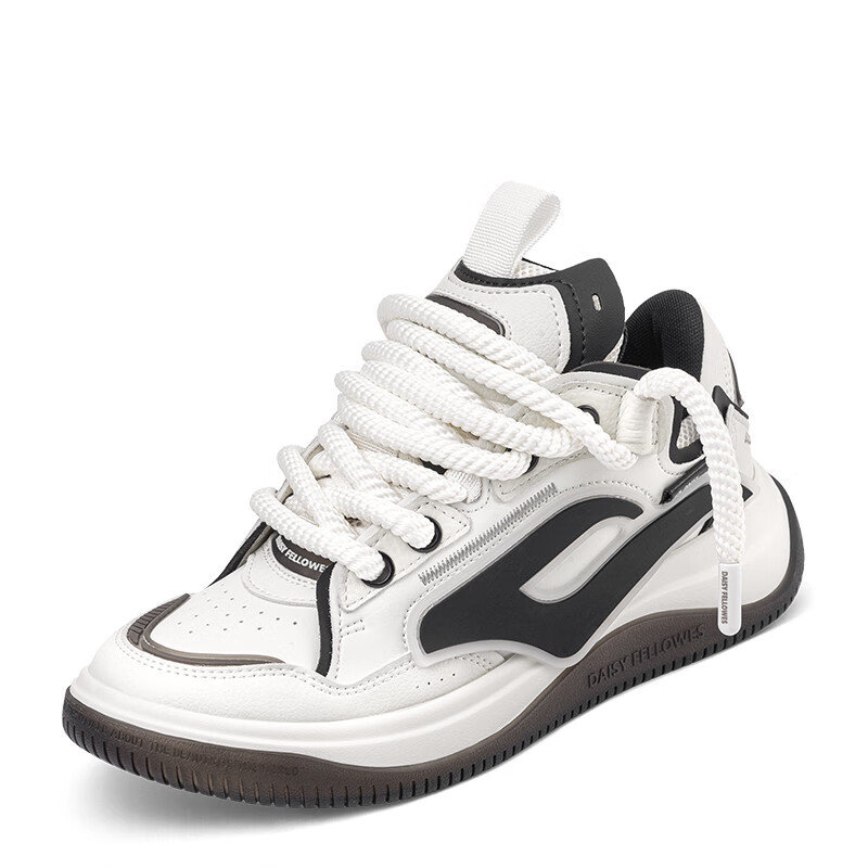 黛西法罗【刀郎 王勉同款】火箭001白黑情侣款透气面包鞋百搭运动鞋 小香风白黑色 42