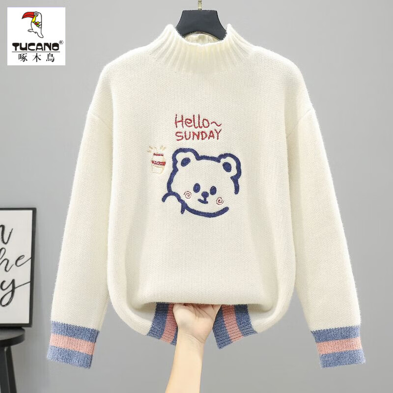 ��ľ����ë��Ůë��Ů�ﶬ2025�¿���Ů���г���ѧ���ڴ�Ӻ���֯����� �װ� S 75.52Ԫ