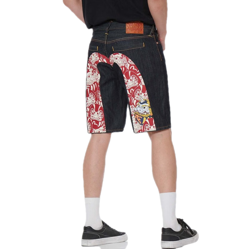 EVISU【限時折上折】   男士達(dá)摩大M牛仔短褲男2ESHTM2DS207XXCT 牛仔藍(lán) 32