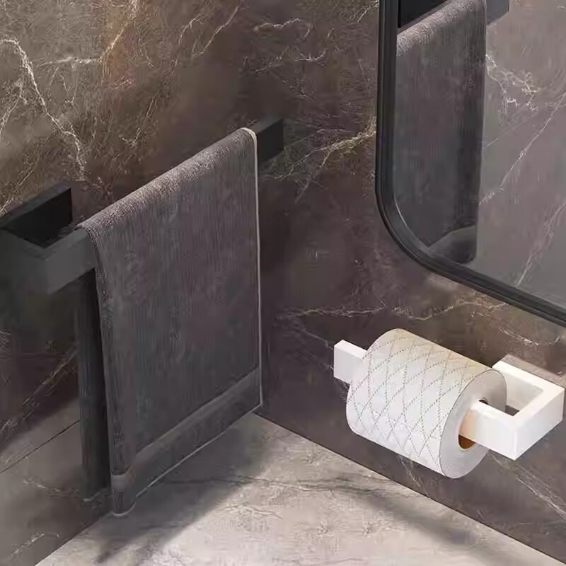 居臣仕毛巾架衛(wèi)生間免打孔浴巾毛巾掛鉤浴室掛毛巾桿擦手巾掛架毛 槍灰標(biāo)準(zhǔn)款免打孔21cm