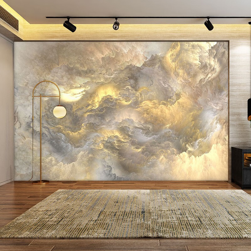 YWZR歐式輕奢簡(jiǎn)約現(xiàn)代電視背景墻壁紙3d抽象藝術(shù)云朵祥云裝飾影視墻紙 進(jìn)口無紡布(工程廣告專用)