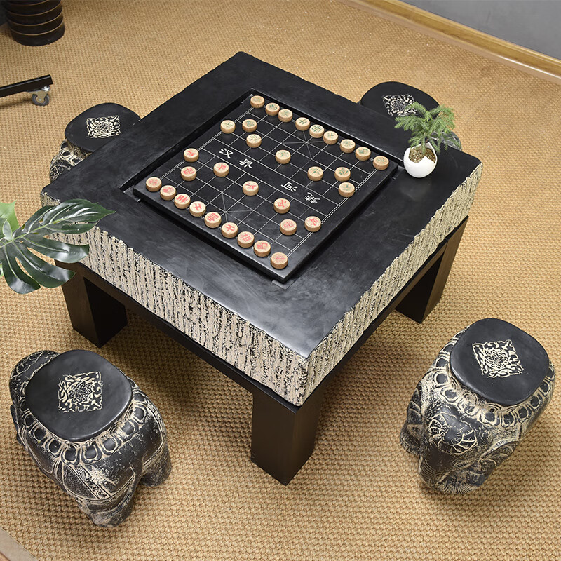 云漫卿户外象棋牌石桌庭院造景布置室外人造石桌石凳户外桌椅中国象棋