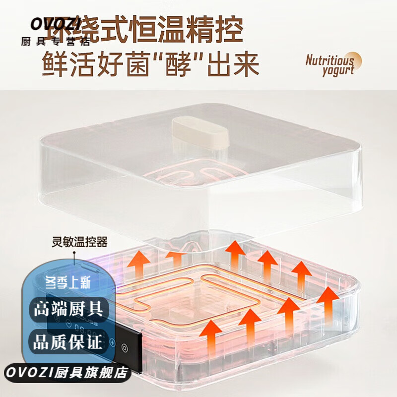 OVOZI德国进口品质纳豆机酸奶机卡士全自动酸奶机家用小型9宫格分杯泡菜纳豆米酒恒温插电发酵箱 【白色CY105】