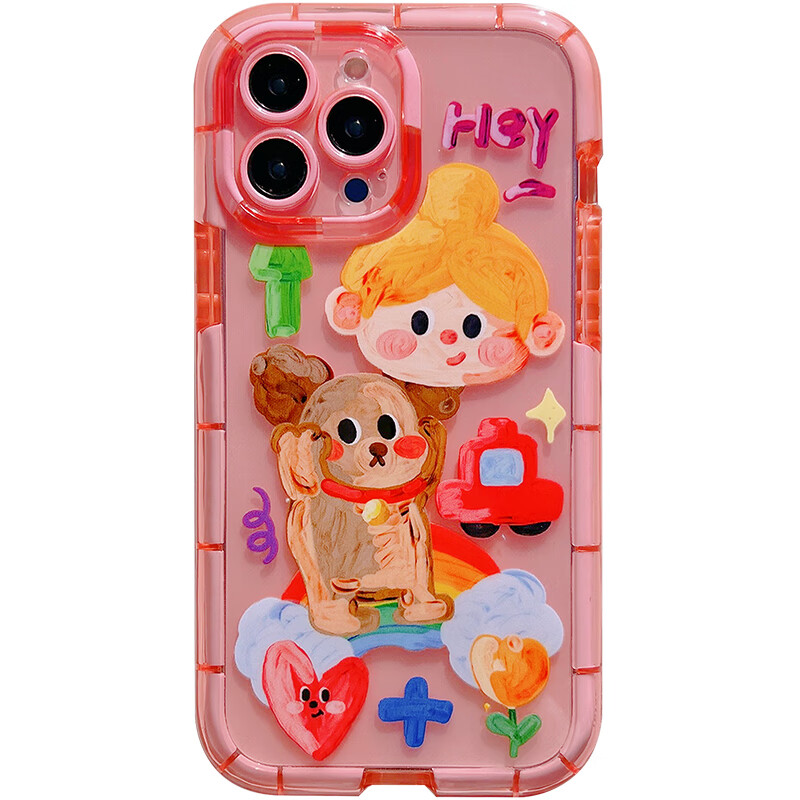 玩胜 白鹿同款涂鸦可爱狗狗小熊女孩iphone14promax苹果15手机壳1