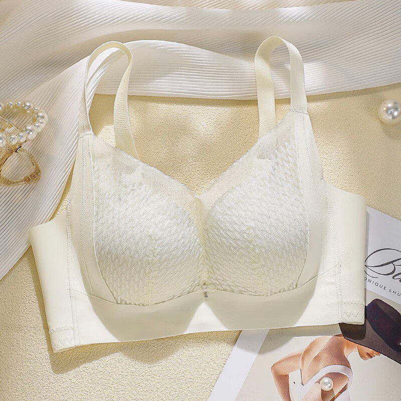 新款调整型内衣小胸显大聚拢防下垂收副乳不空杯无钢圈 香槟 34b杯