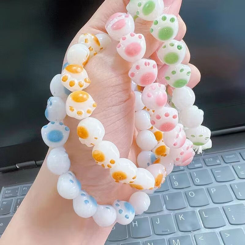 玩珠子佛珠小学生闺蜜手链儿童盘珠菩提子盘串 蓝 绿 粉 黄买了都说好