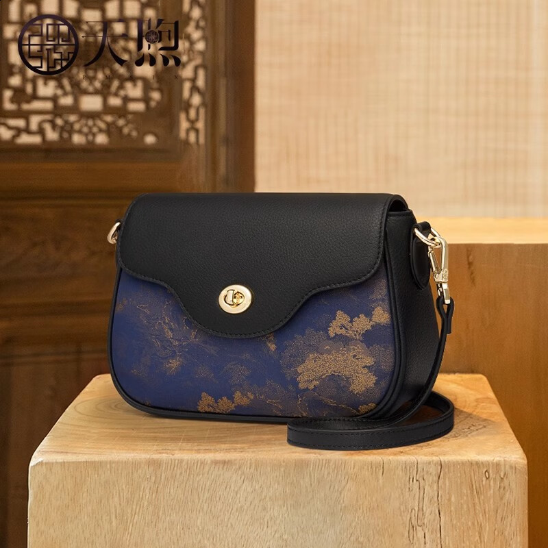 天煦非遗宋锦包包女新款气质真皮单肩小包中年妈妈包斜挎包老年奶奶包