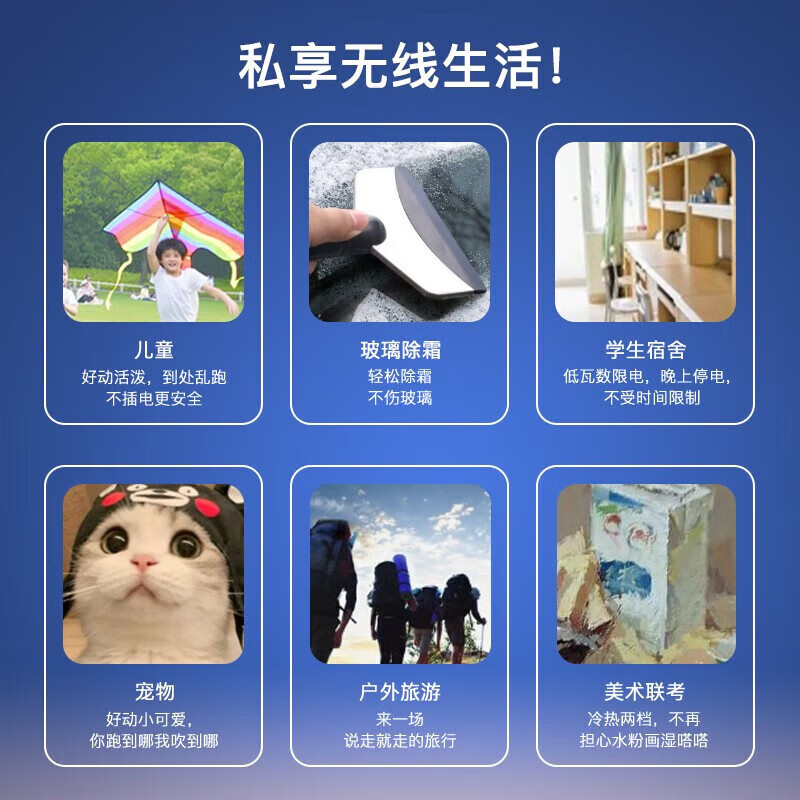物克充电式无线吹风机电吹风学生宿舍专用吹头发便携式电吹风筒家用旅行小功率不伤发吹风机美术联考 【轻奢白】 礼盒装 五代升级无线冷热风-白色 【2024新升级】
