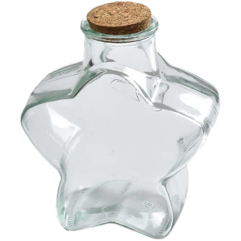 星棠创意五角星星瓶木塞玻璃许愿星瓶幸运折纸星星礼品漂流瓶空瓶 空