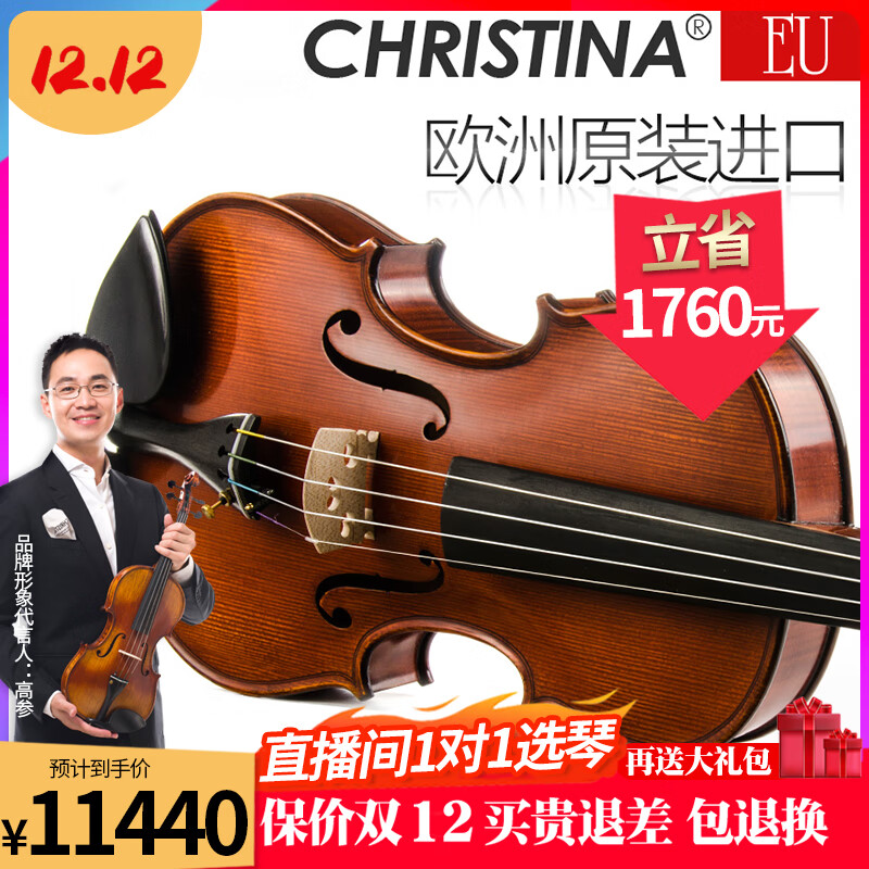 克莉丝蒂娜（Christina）欧洲原装进口小提琴EU4000D专业考级演奏整板手工乐器 4000D 4/4