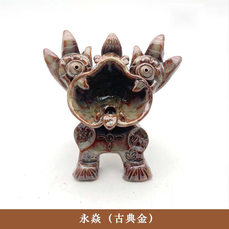 云南特色艺品瓦猫大理丽江陶瓷猫创意礼品开业小摆件猫咪 永焱古典金茆蹇