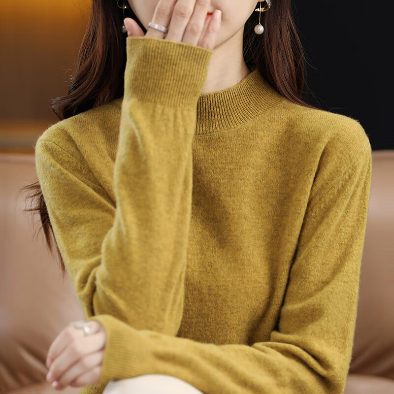 燠阳春秋新款超好看半高领针织衫女内搭高级感打底衫 针织半高-黑色 2XL 【140-160斤】
