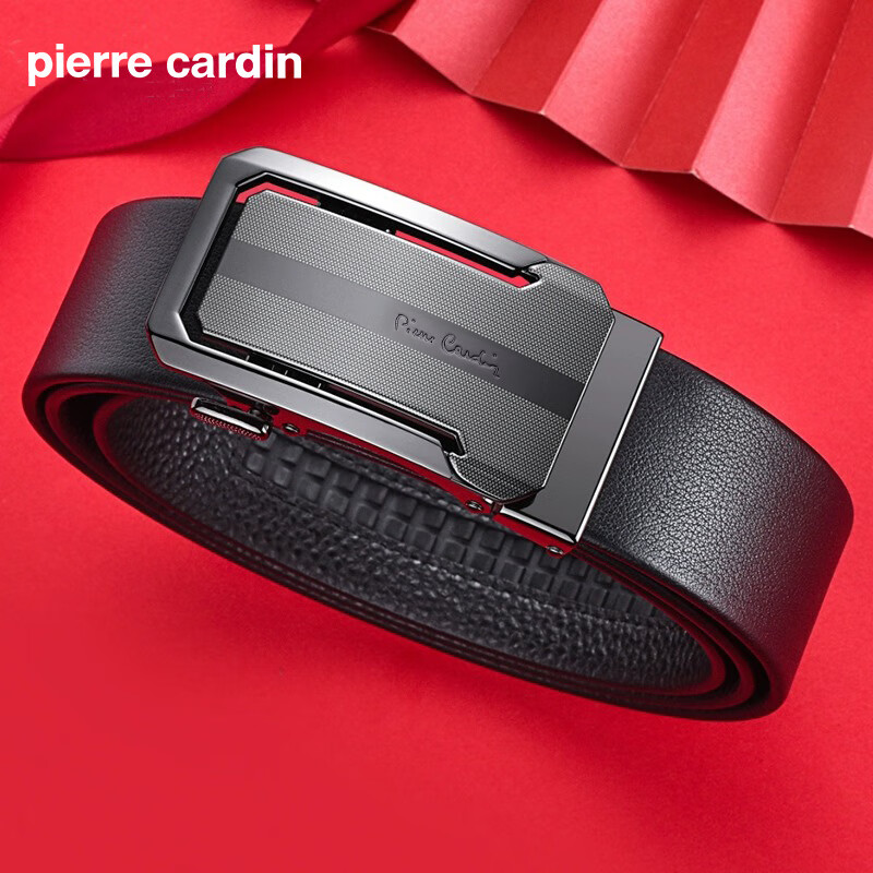 皮尔卡丹(pierre cardin)男士皮带真皮2024新款男款纯牛皮牌商务自动