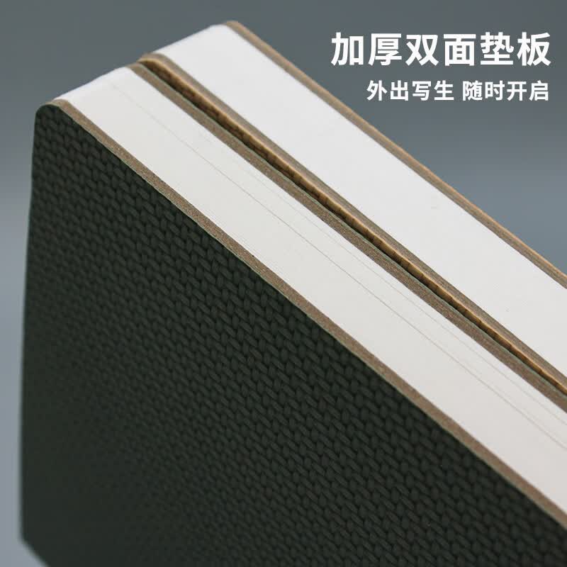 本语时光棉浆水彩本便携口袋速写本300克仿皮硬面中粗纹方形写生绘画本水粉丙烯马克笔画画涂鸦本 松石绿两本套装(大方本+口袋方本)