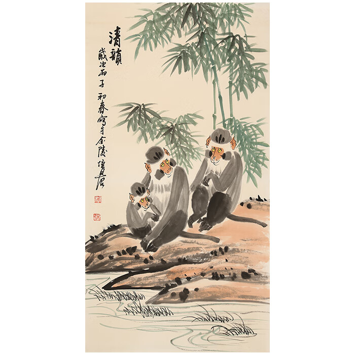 丹桂苑名家徐培晨字画三尺竖幅手绘精品书画写意动物猴名人国画作品